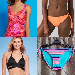 4 Pc SWIM MASHUP: Talbots Miraclesuit Shaping Tankini + Bikini Top + 2 Bottoms